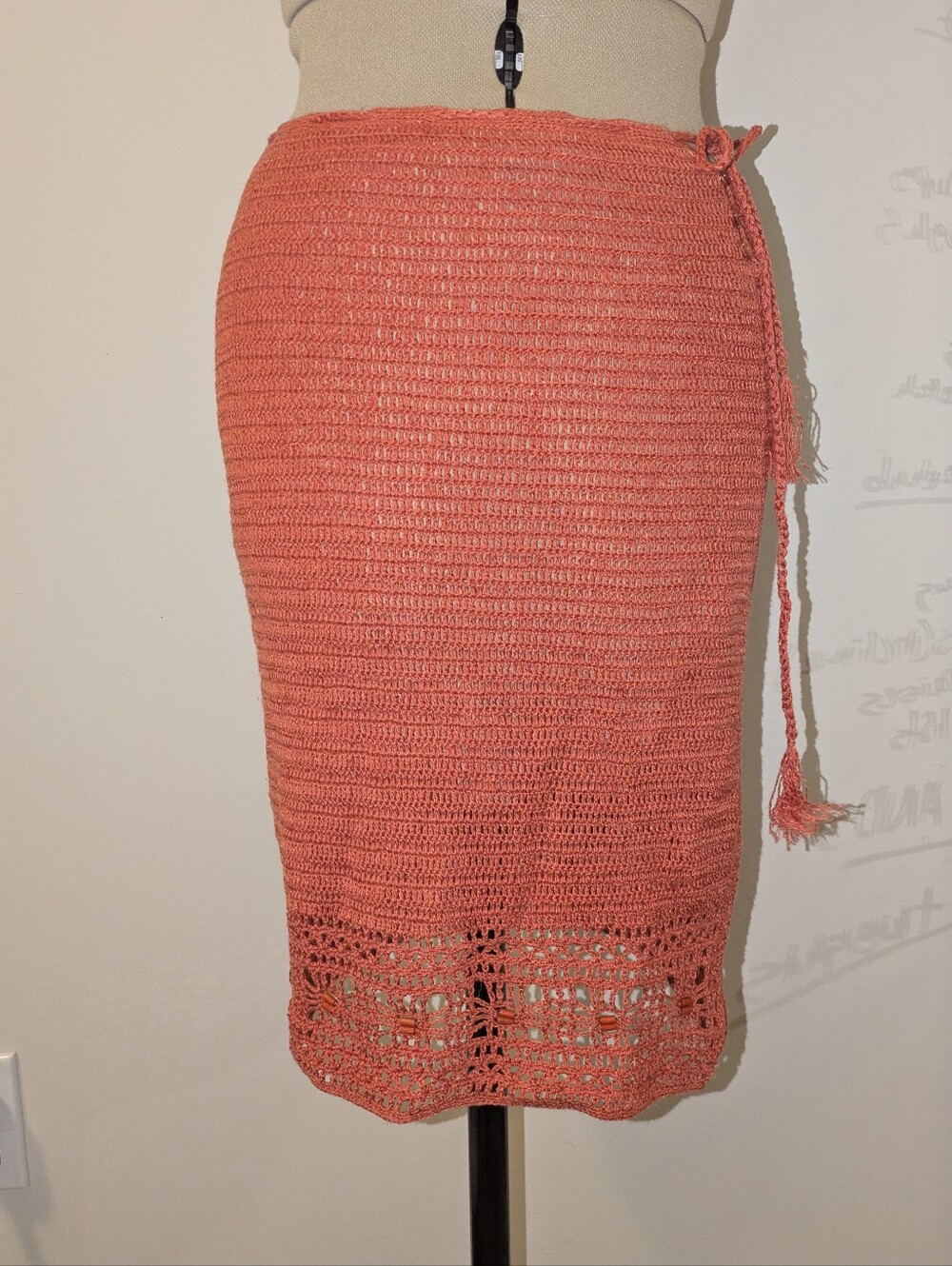 Laundry By Shelli Segal Crochet Beaded Skirt
